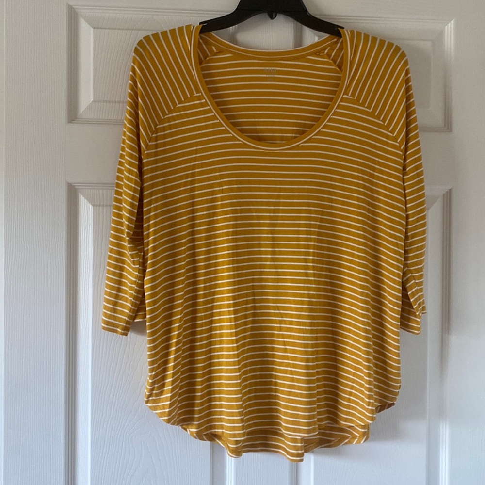 BNWT ANA Petite 3/4 Sleeve Striped Blouse